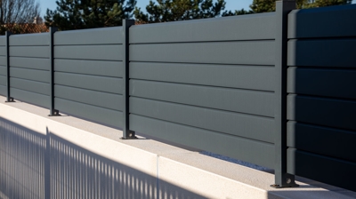 grey aluminum modern style fence