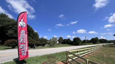 Horse Fence Three Rail Posts on inside