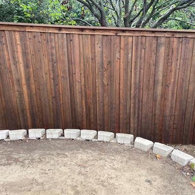 Pre-Stained Cedar Board on Board with Top Cap and Trim