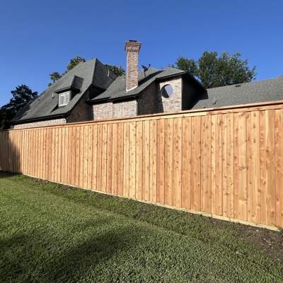 8' Board-on-Board Western Red Cedar Fence - Preston Hollow, Dallas