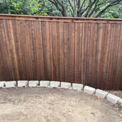 Pre-Stained Cedar Board on Board with Top Cap and Trim