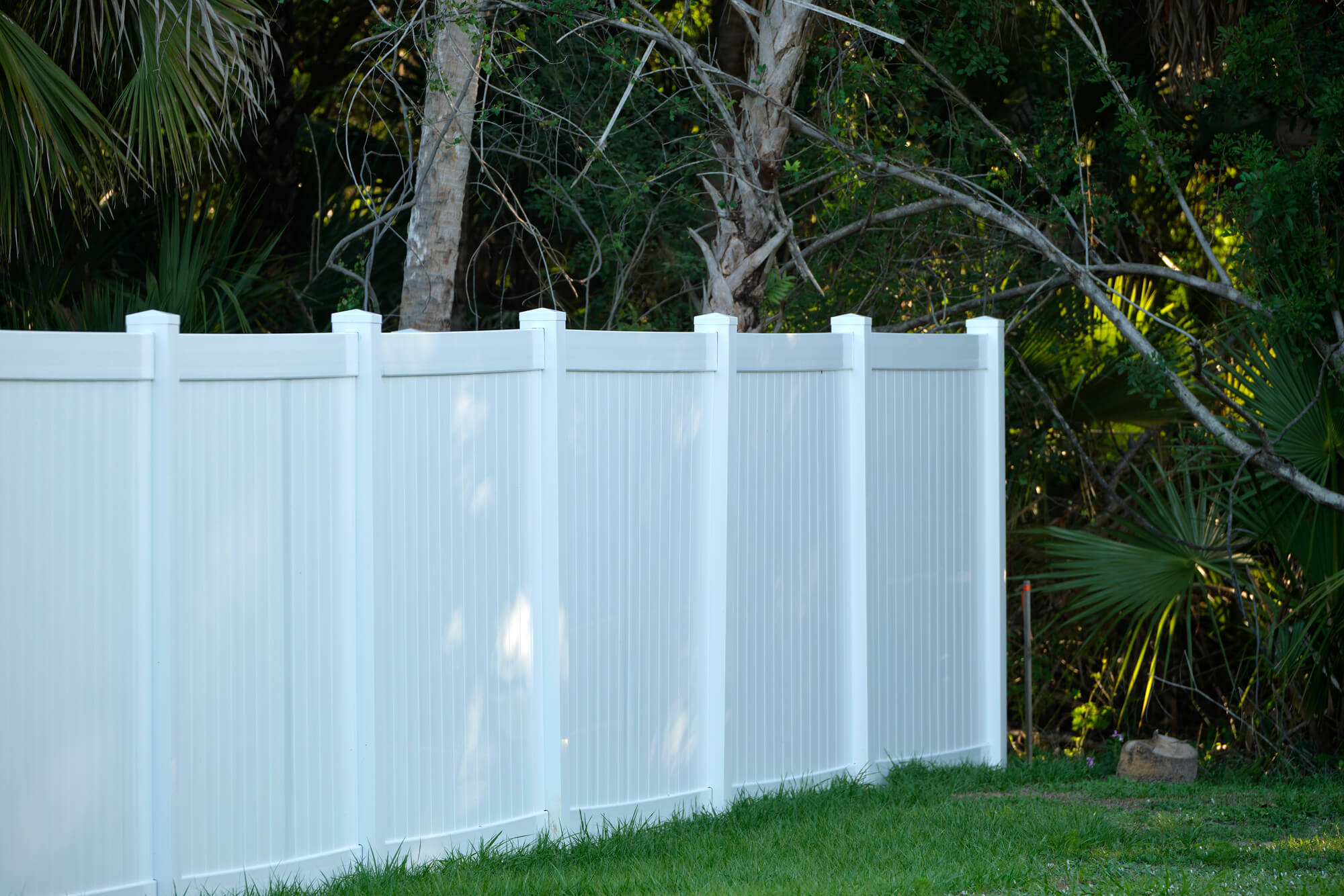 white PVC privacy fence