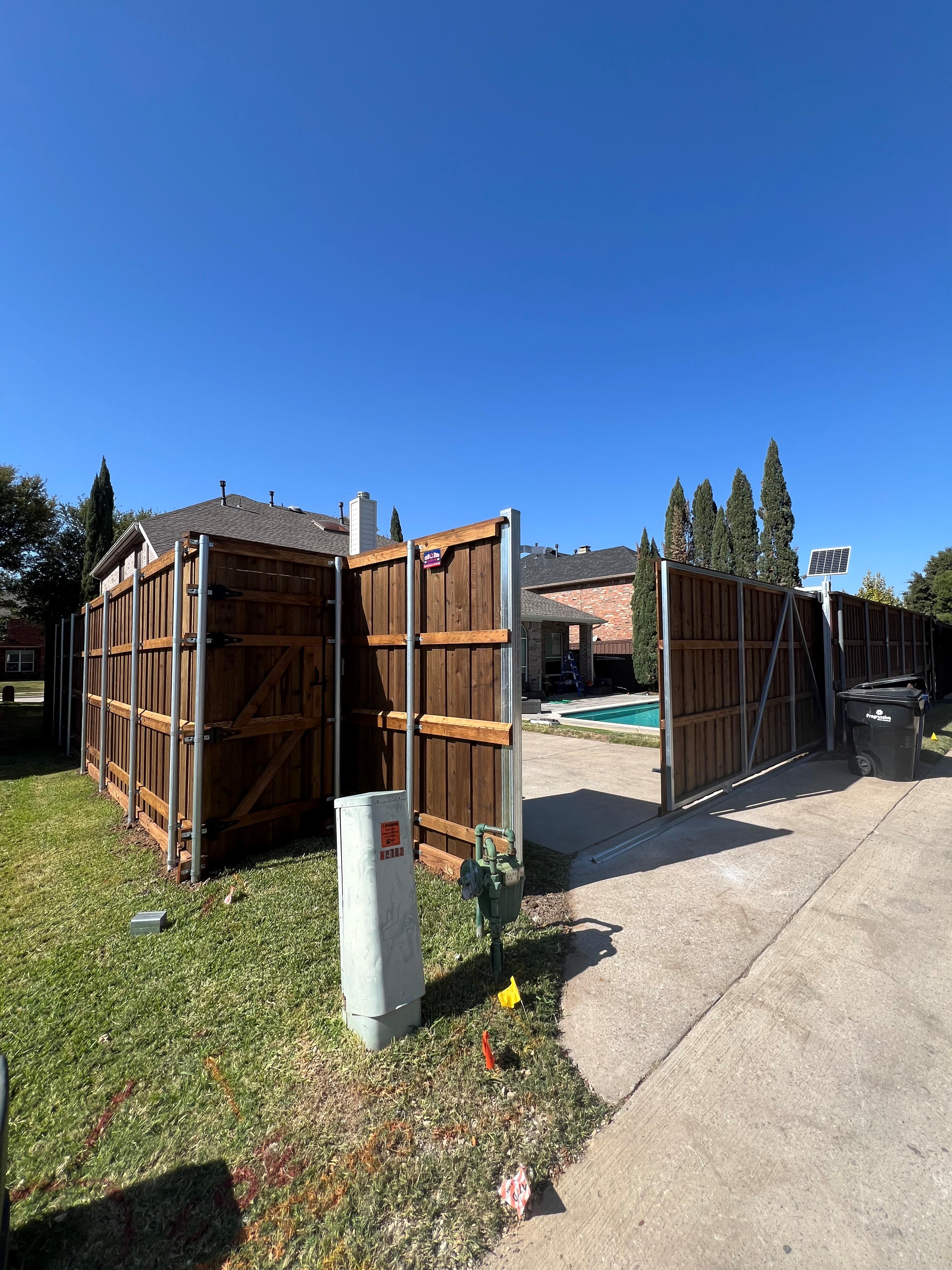 Fence and sliding gate 8' high