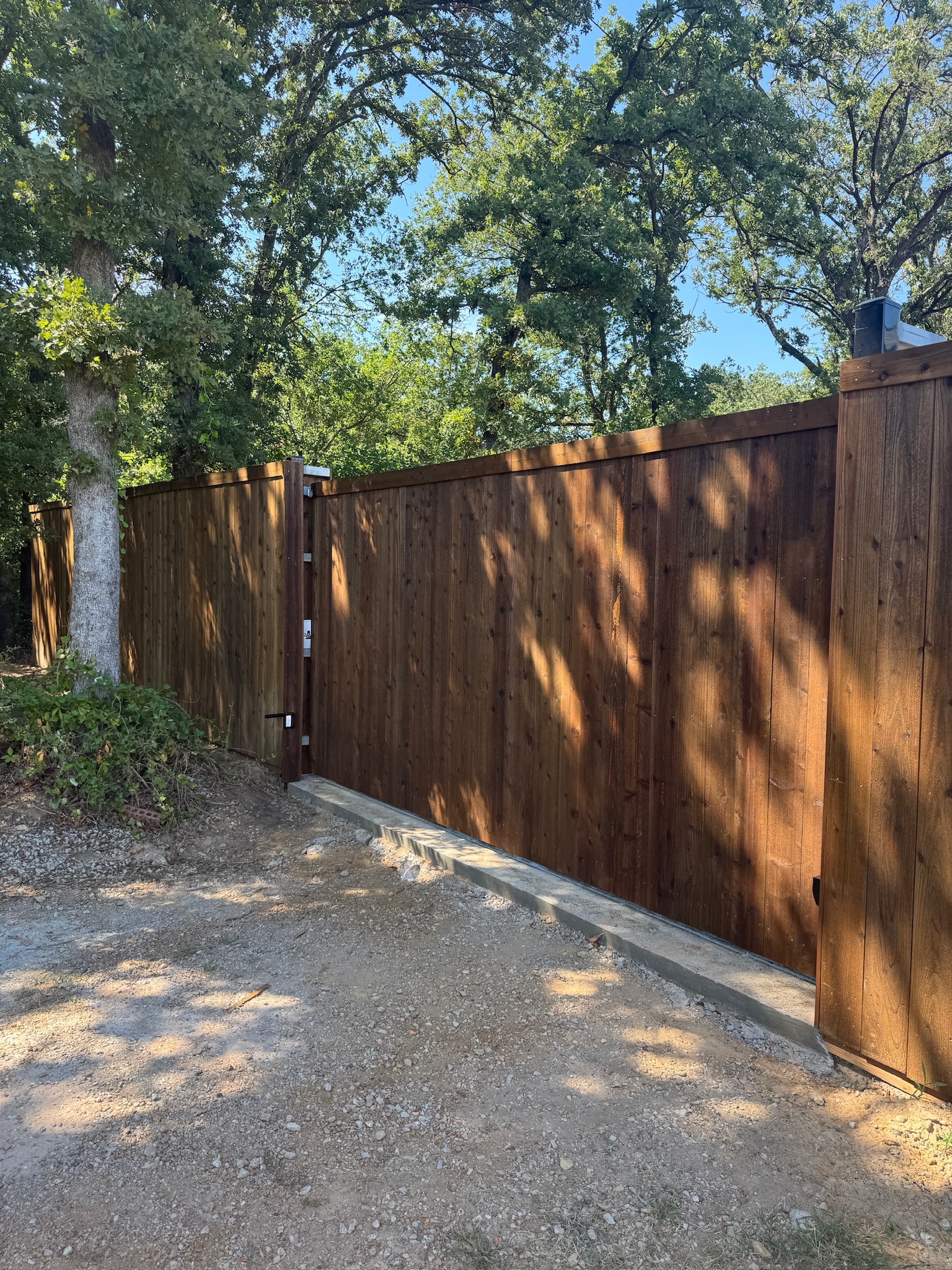 Denton - 14' Automatic Cedar Sliding Driveway Gate