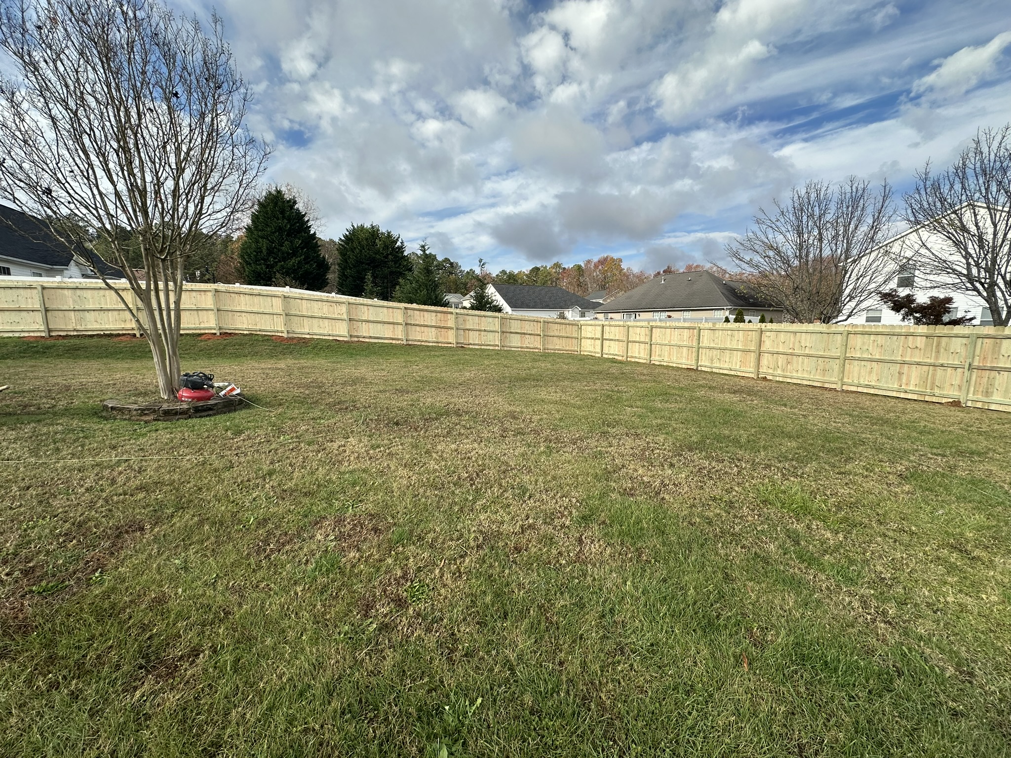 6' Privacy - Pine - Classic Privacy Fence - Dog Eared - Interior