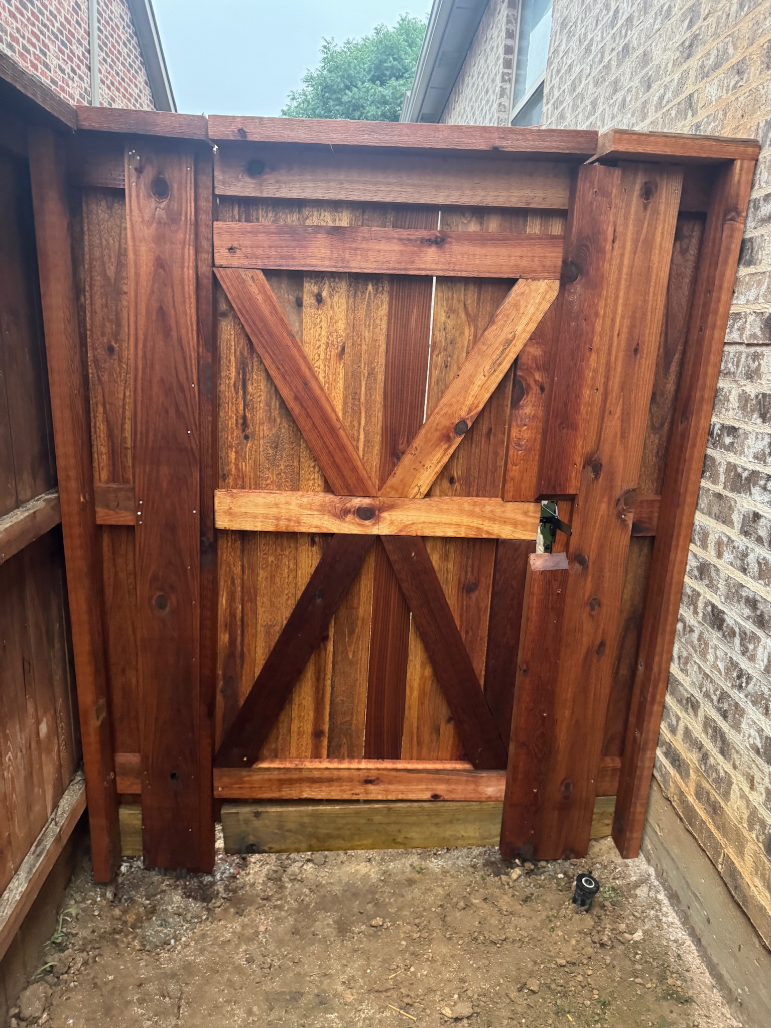 4' wide cedar gate with hidden posts