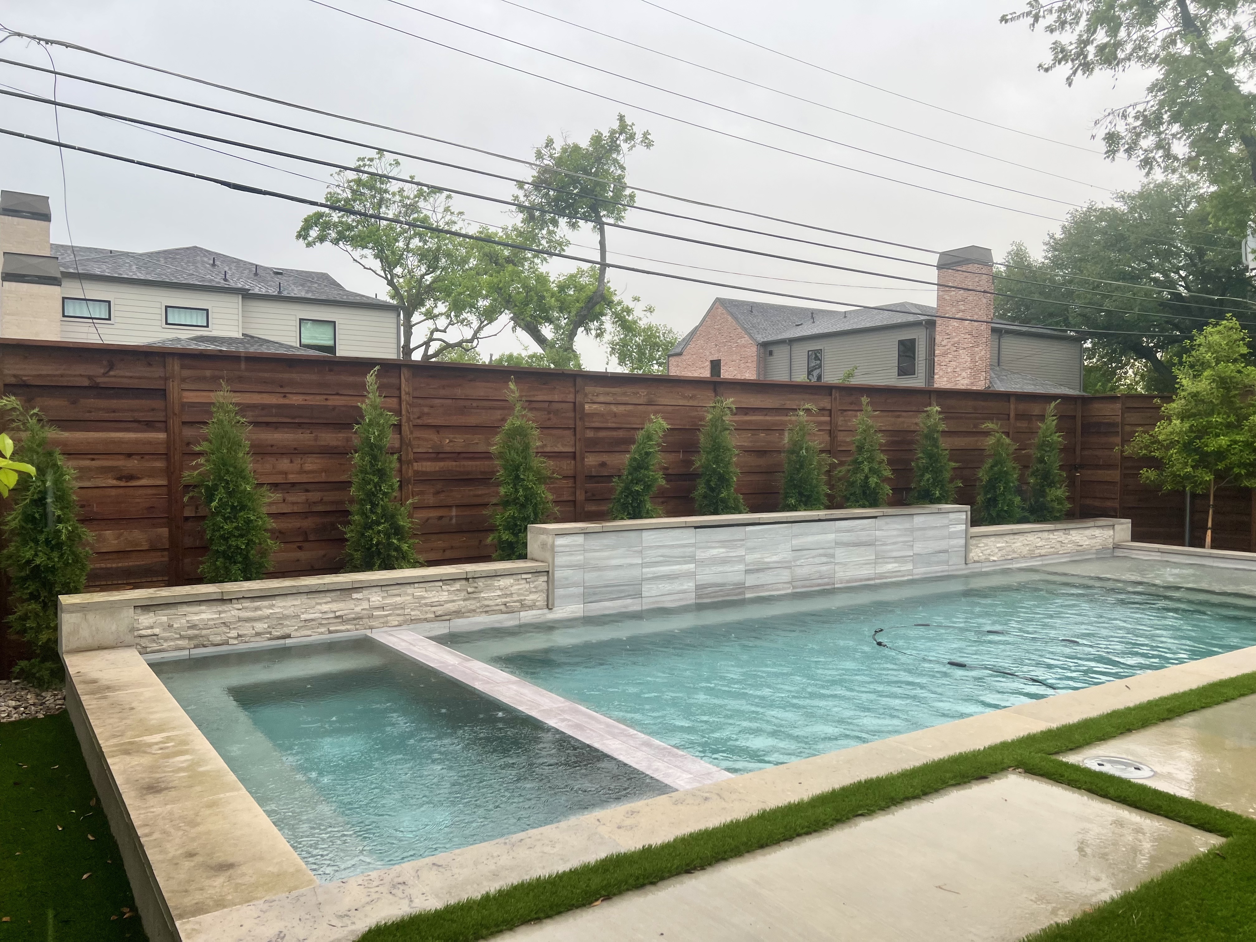 8' Horizontal Board-on-Board Cedar - Semi-Transparent Pre-Stain  - Dallas, TX