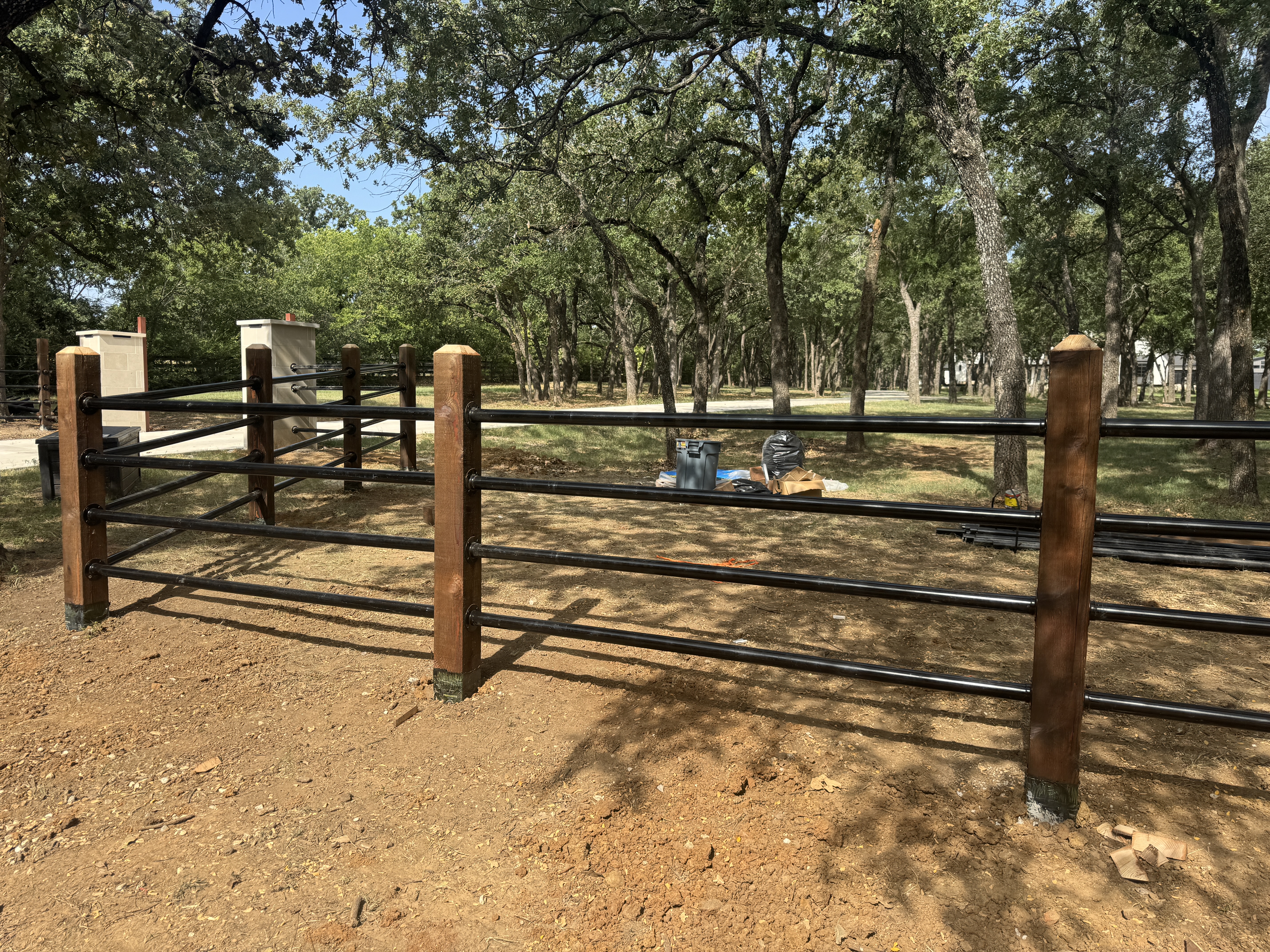 Argyle - 4 rail pipe fence with 6x6 cedar posts