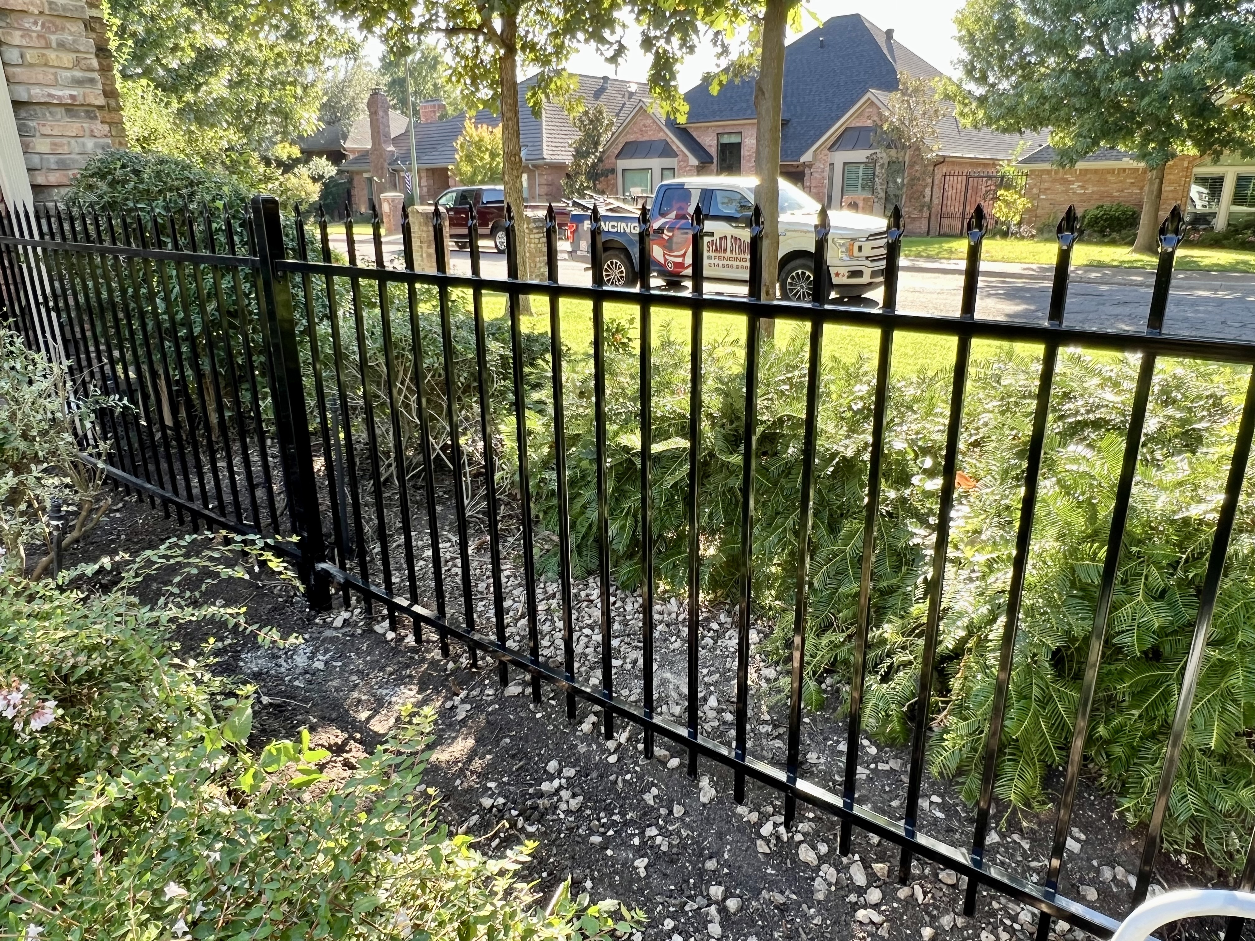 Dallas - Two Rail Pressed Point Wrought Iron Fence