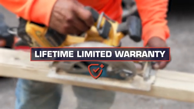 Man cutting wood with a saw - lifetime limited warranty
