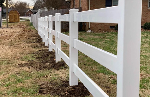 PVC fence installation